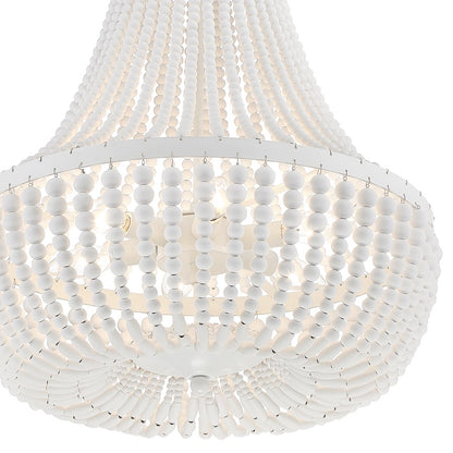 6 Light Chandelier, Matte White