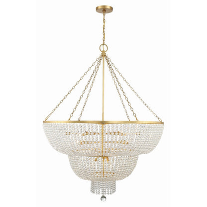 Crystorama Rylee 15 Light Chandelier, Antique Gold - 614-GA