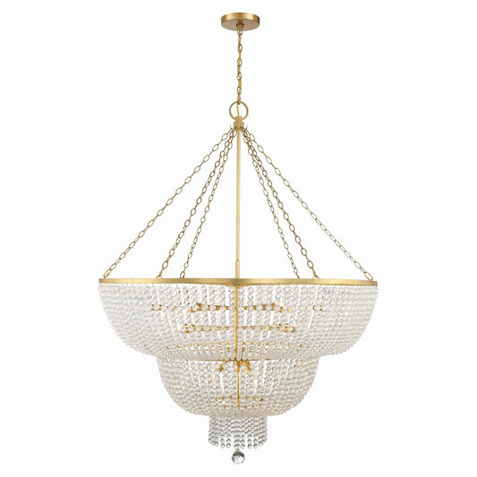 Crystorama Rylee 15 Light Chandelier, Antique Gold - 614-GA