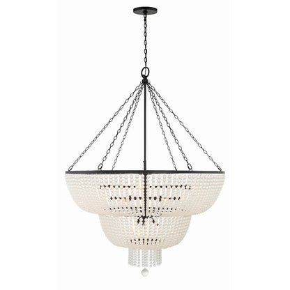 Crystorama Rylee 15 Light Chandelier, Matte Black - 614-MK