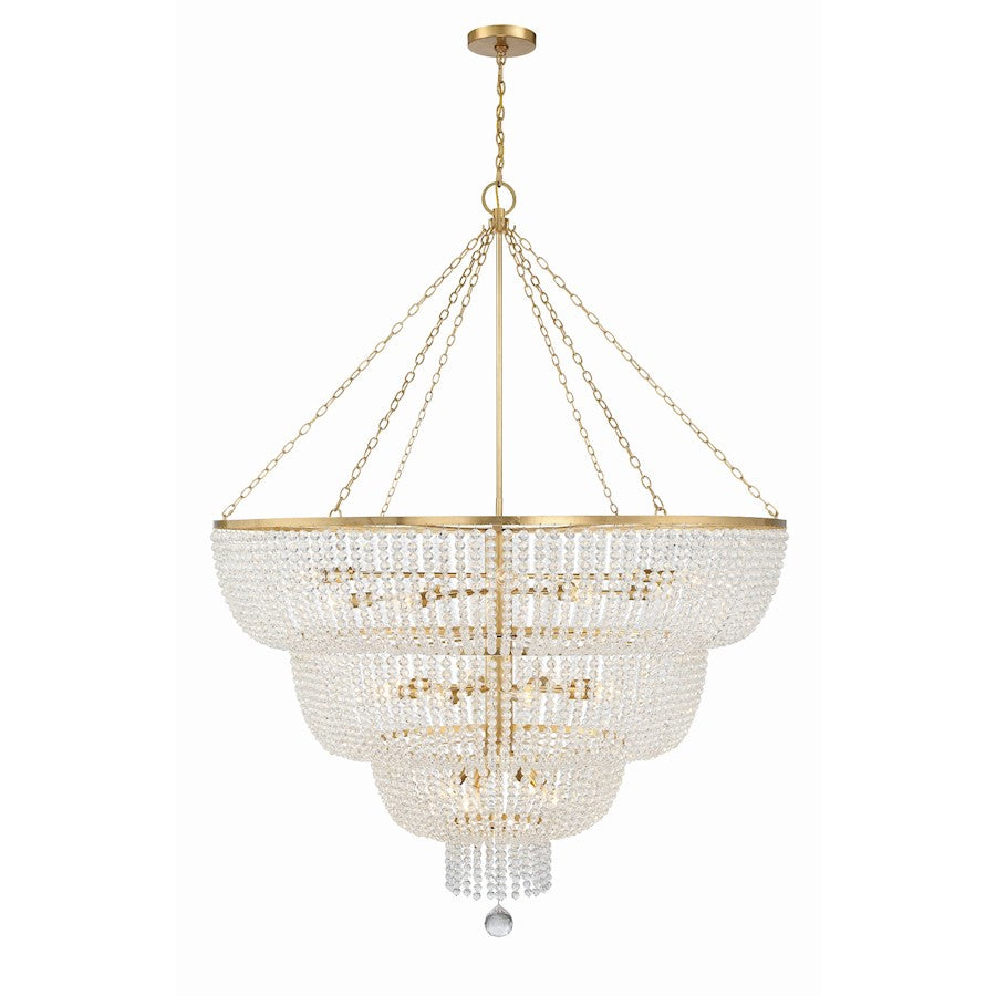 Crystorama Rylee 32 Light Chandelier, Antique Gold - 618-GA