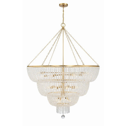 Crystorama Rylee 32 Light Chandelier, Antique Gold - 618-GA