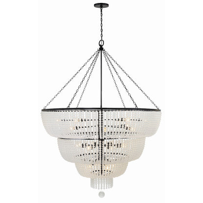 Crystorama Rylee 32 Light Chandelier, Matte Black - 618-MK