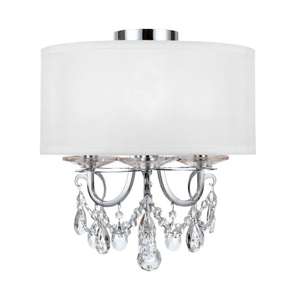 Crystorama Othello 3 Light Semi Flush, Chrome/White - 6623-CH-CL-MWP-CEILING