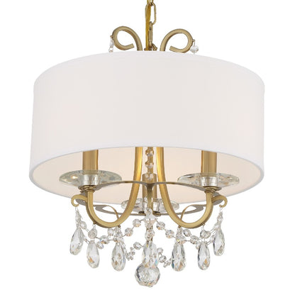 Crystorama Othello 3 Light Chandelier, Gold, Swarovski Strass - 6623-VG-CL-S