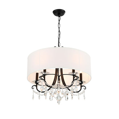 5 Light Chandelier, Matte Black