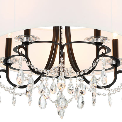 5 Light Chandelier, Matte Black