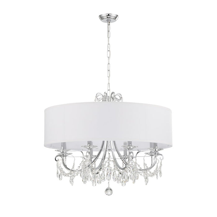 Crystorama Othello 8 Light Chandelier, Polished Chrome/White - 6628-CH-CL-MWP