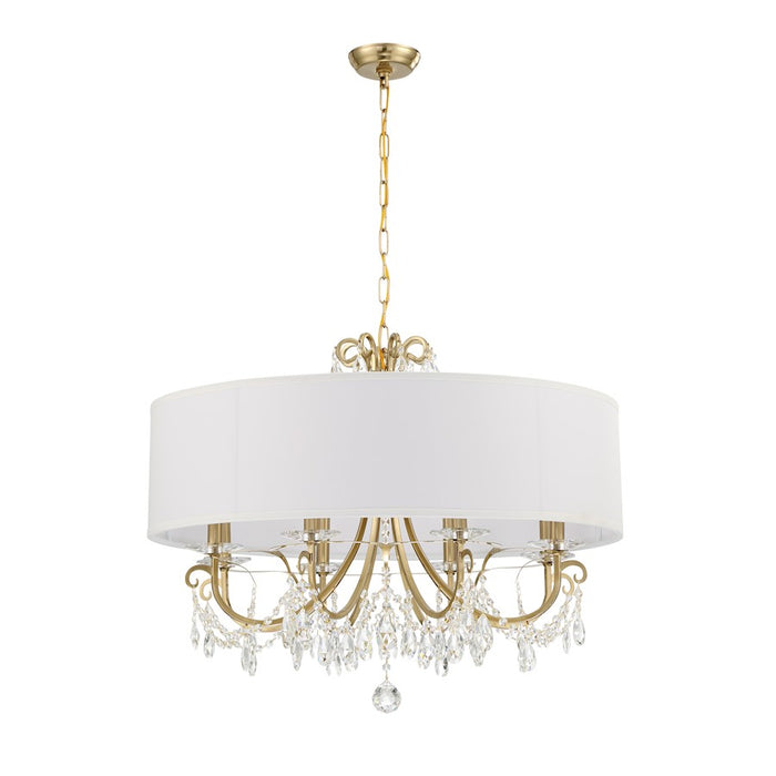 Crystorama Othello 8 Light Chandelier, Vibrant Gold/White - 6628-VG-CL-MWP