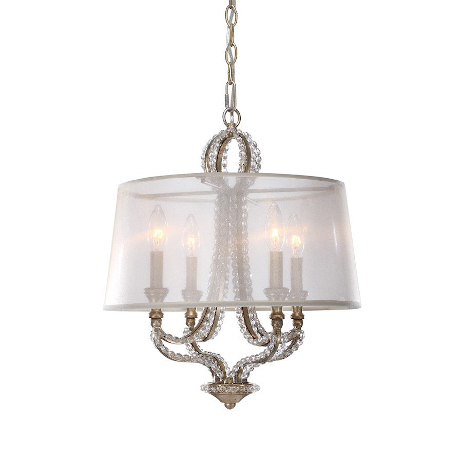 4 Light Distressed Crystal Mini Chandelier