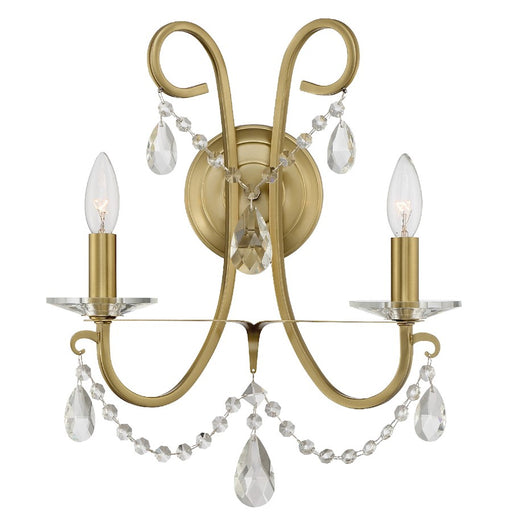 Crystorama Othello 2 Light Wall Mount, Gold/Hand Cut Crystal - 6822-VG-CL-MWP