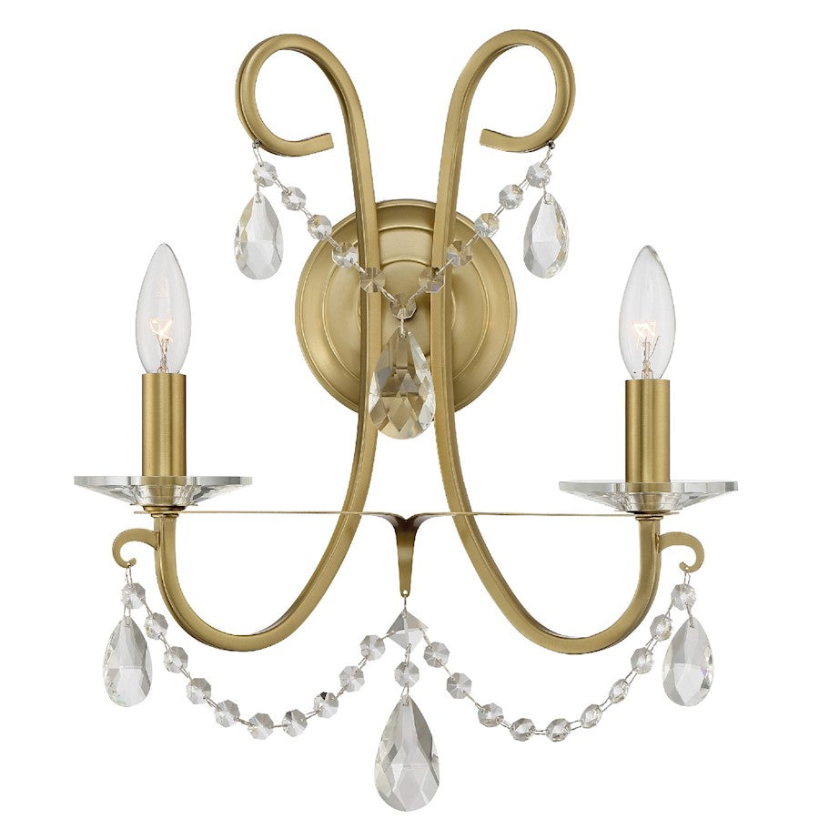 Crystorama Othello 2 Light Swarovski Crystal Wall Mount, Gold - 6822-VG-CL-S