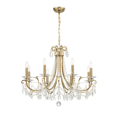 8 Light Chandelier, Vibrant Gold