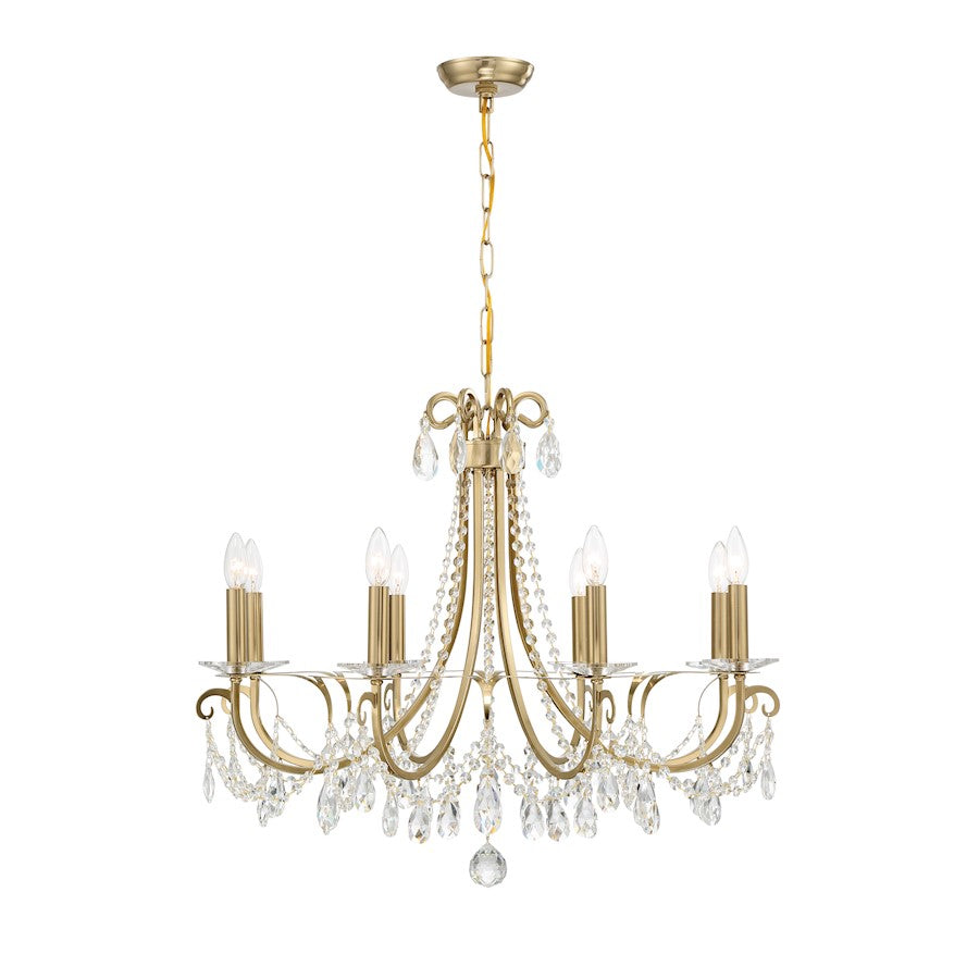 8 Light Chandelier, Vibrant Gold