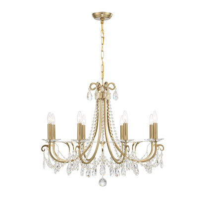 8 Light Chandelier, Vibrant Gold