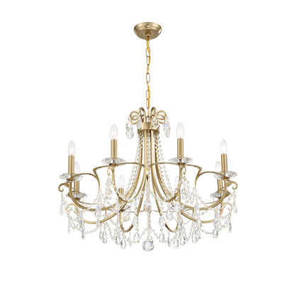 8 Light Chandelier, Vibrant Gold