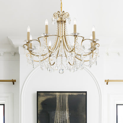 8 Light Chandelier, Vibrant Gold