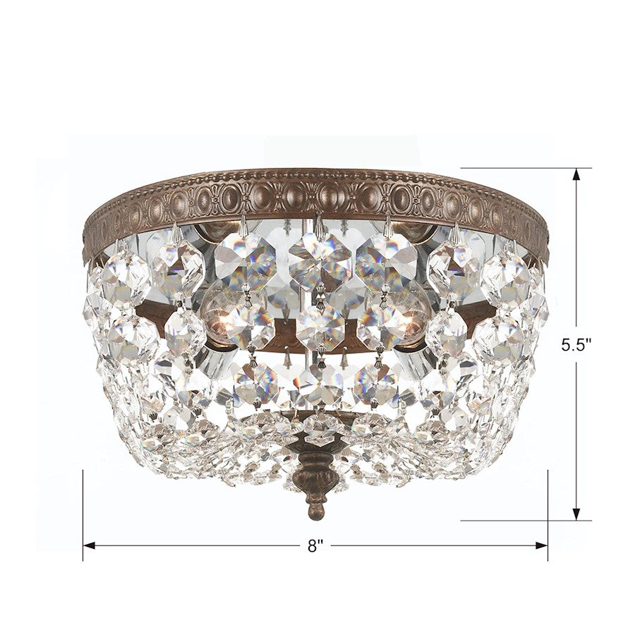 Crystorama Ceiling Mount 2 Light Flush Mount