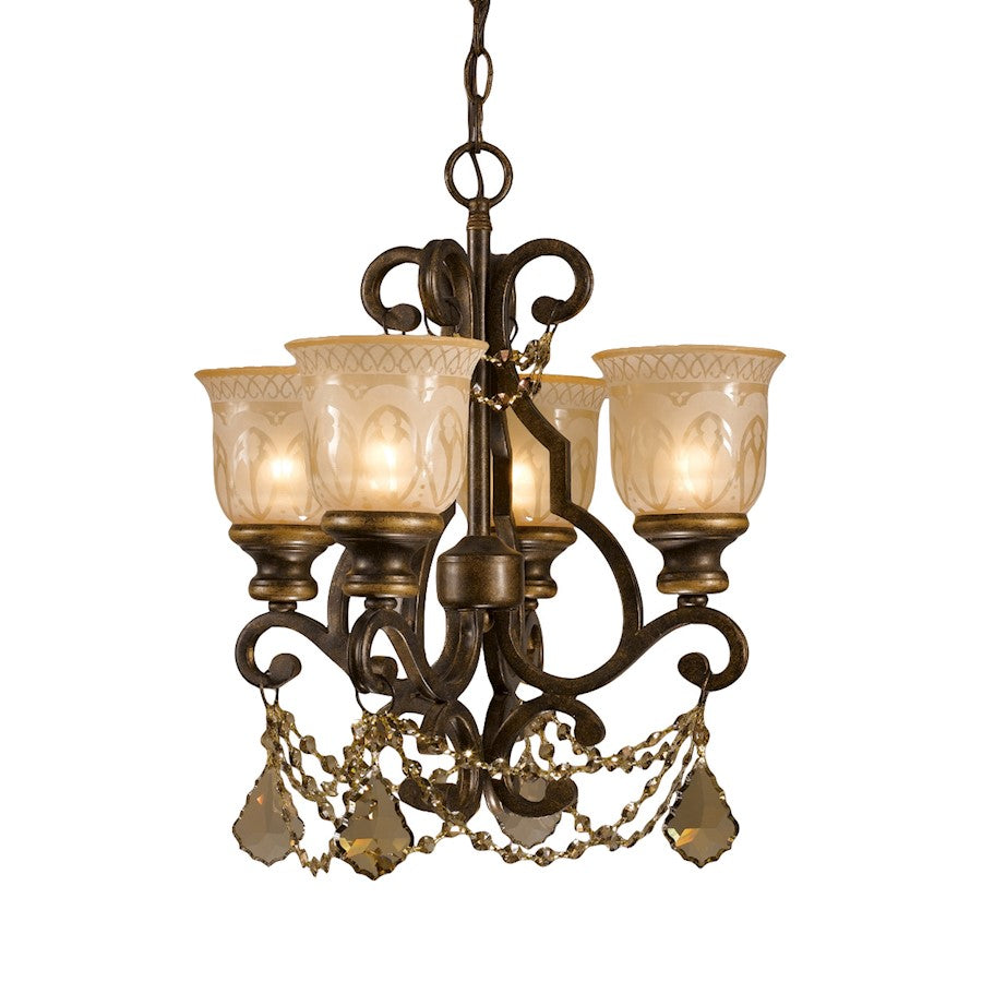 Crystorama Norwalk 4-LT GT Crystal Mini Chandelier, Bronze - 7504-BU-GT-MWP