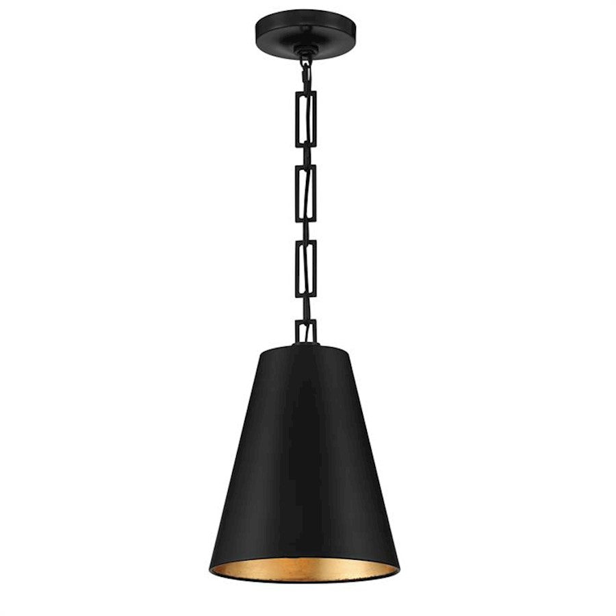 Crystorama Alston 2 Light Chandelier, Matte Black/Antique Gold - 8685-MK-GA