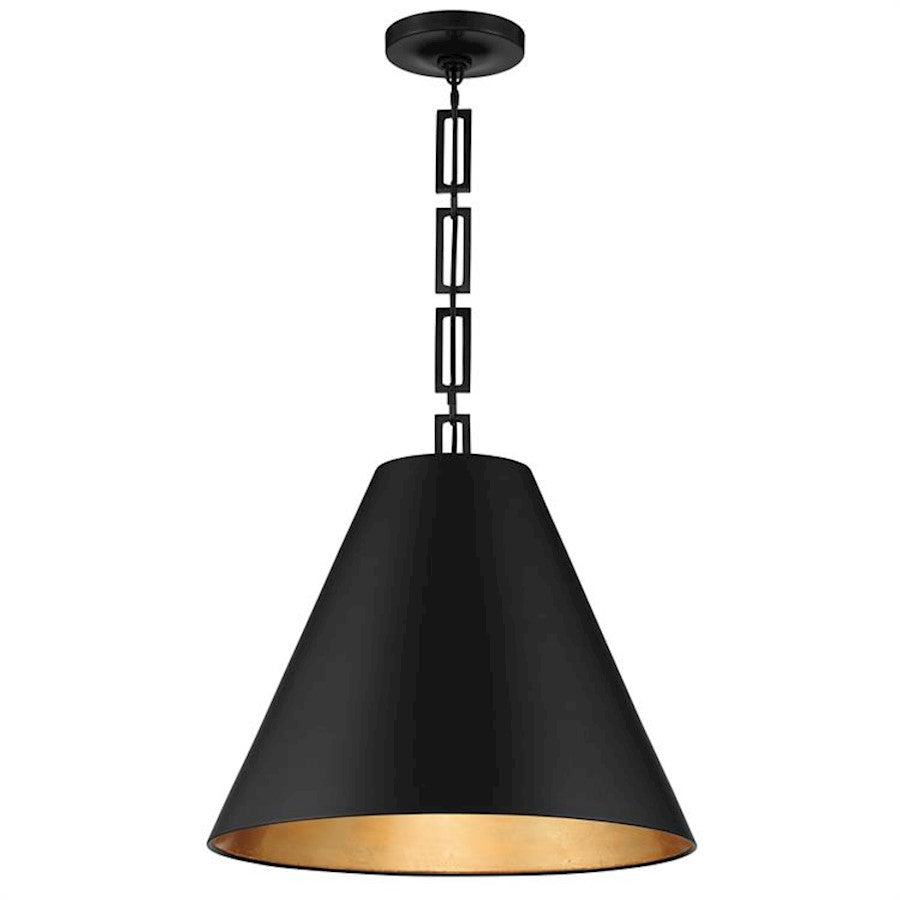 Crystorama Alston 3 Light Chandelier, Matte Black/Antique Gold - 8687-MK-GA