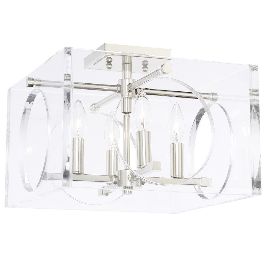 Crystorama Drake 4 Light Polished Nickel Ceiling Mount