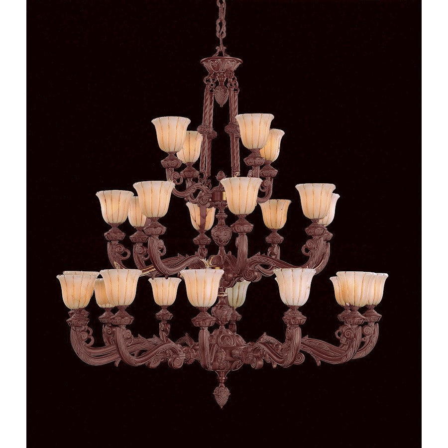 Crystorama Natural Alabaster 24 Light Chandelier, Bronze - 888-48-BZ