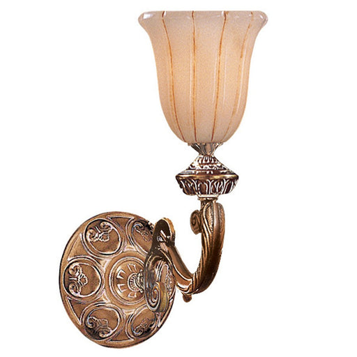 Crystorama Natural Alabaster 1 Light Wall Sconce, French White - 891-WH