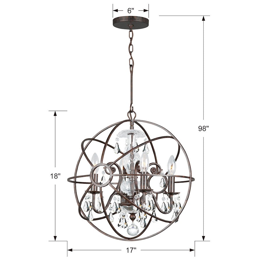 5 Light Crystal Sphere Chandelier