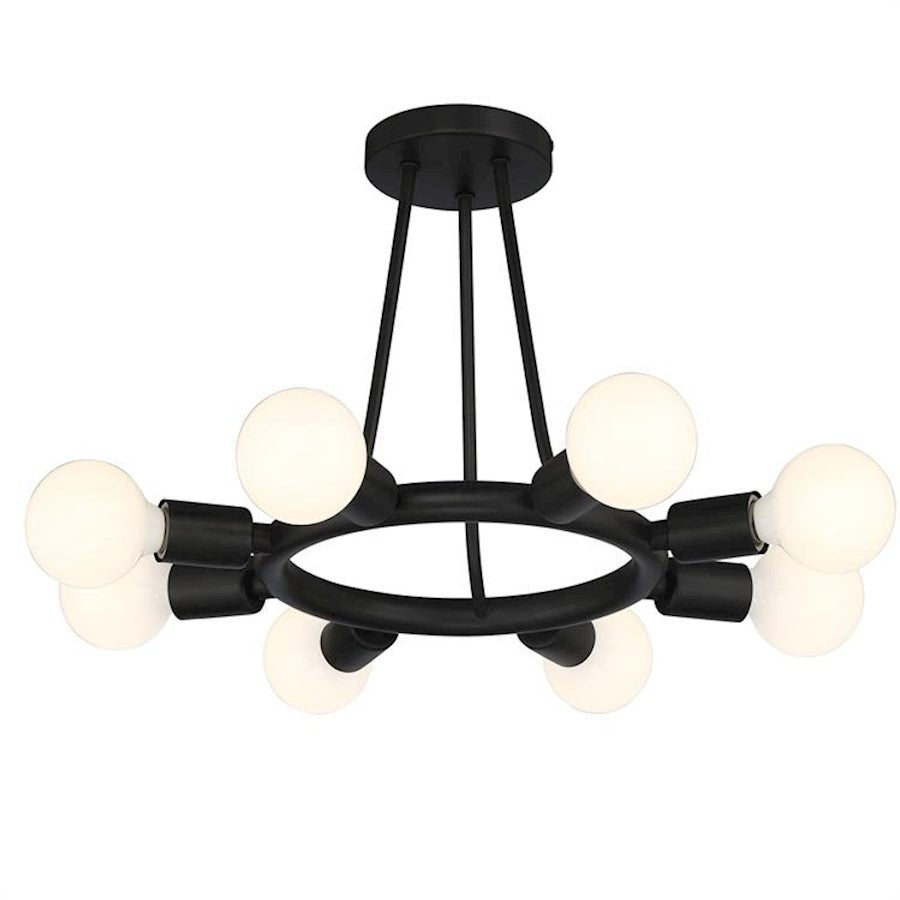 Crystorama Dakota 8 Light Ceiling Mount, Black - 9043-BK