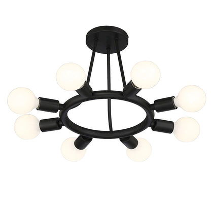 Crystorama Dakota 8 Light Ceiling Mount, Black