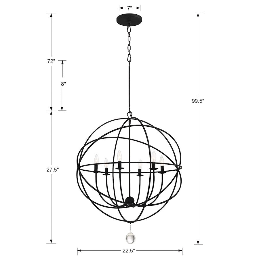 Solaris Chandelier, Black