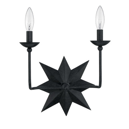 Crystorama Astro 2 Light Wall Mount, Black - 9232-BK