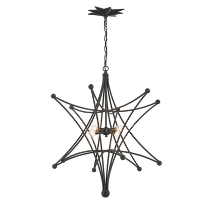 Crystorama Astro 4 Light Chandelier, Black - 9236-BK