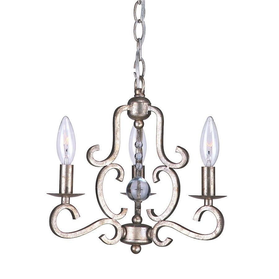 3 Light Olde Silver Mini Chandelier