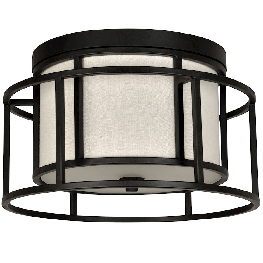 Crystorama Hulton 2 Light Hulton Ceiling Mount, Matte Black