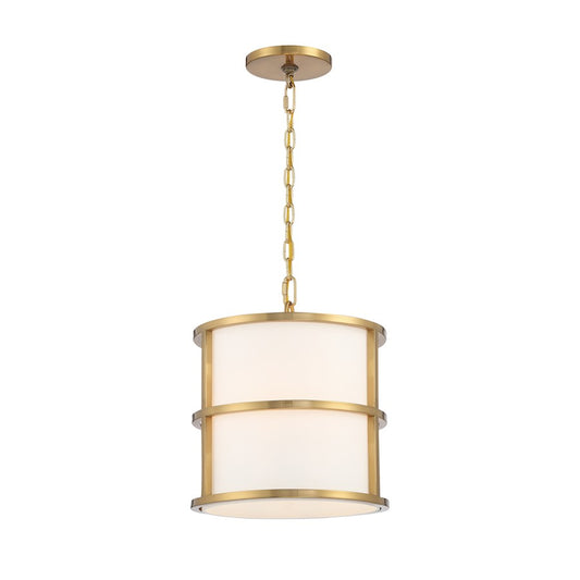 Crystorama Hulton 3 Light Pendant, Luxe Gold/White - 9593-LG