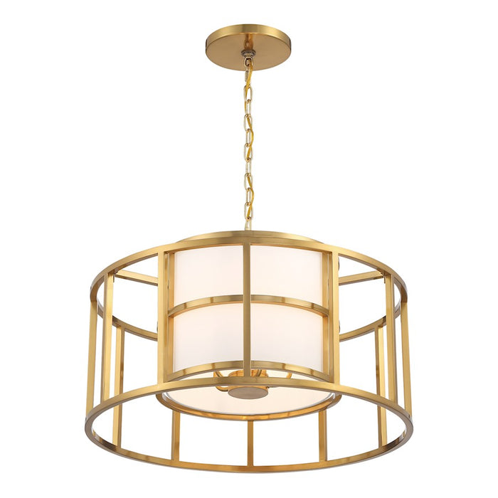 Crystorama Hulton Chandelier, Luxe Gold/White
