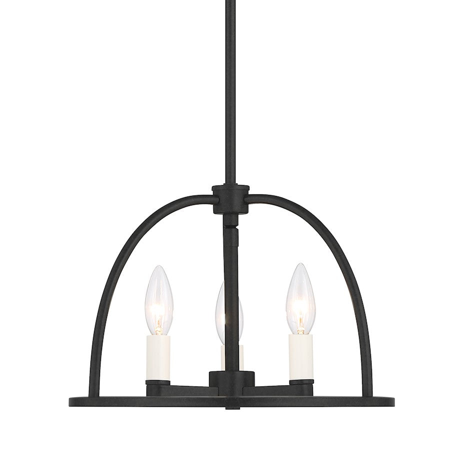 Crystorama Abbott 3 Light Chandelier, Black - ABB-3003-BK