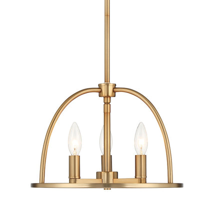 Crystorama Abbott 3 Light Chandelier, Vibrant Gold - ABB-3003-VG