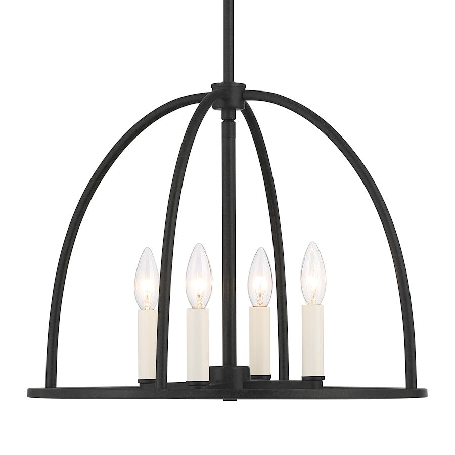 Crystorama Abbott 4 Light Chandelier, Black - ABB-3004-BK