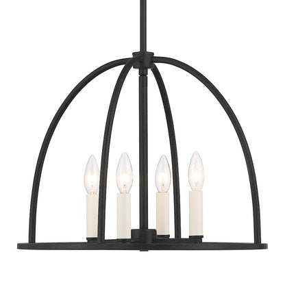 Crystorama Abbott 4 Light Chandelier, Black - ABB-3004-BK