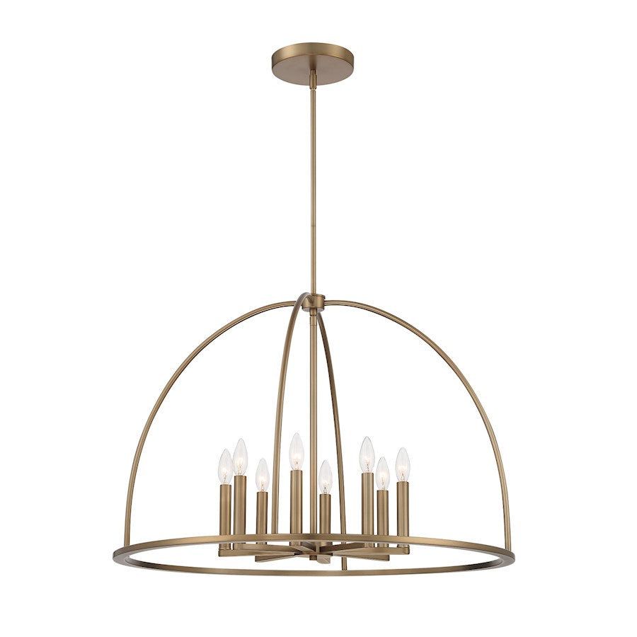 Crystorama Abbott 8 Light Chandelier, Vibrant Gold - ABB-3008-VG