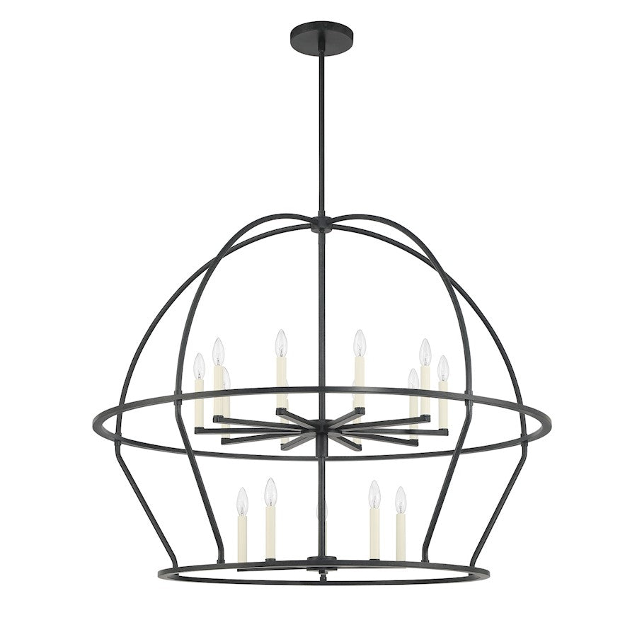 Crystorama Abbott 15 Light Chandelier, Black - ABB-3029-BK