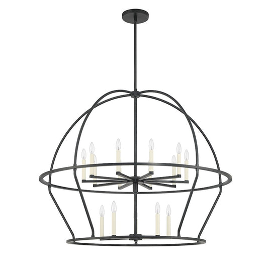 Crystorama Abbott 15 Light Chandelier, Black - ABB-3029-BK