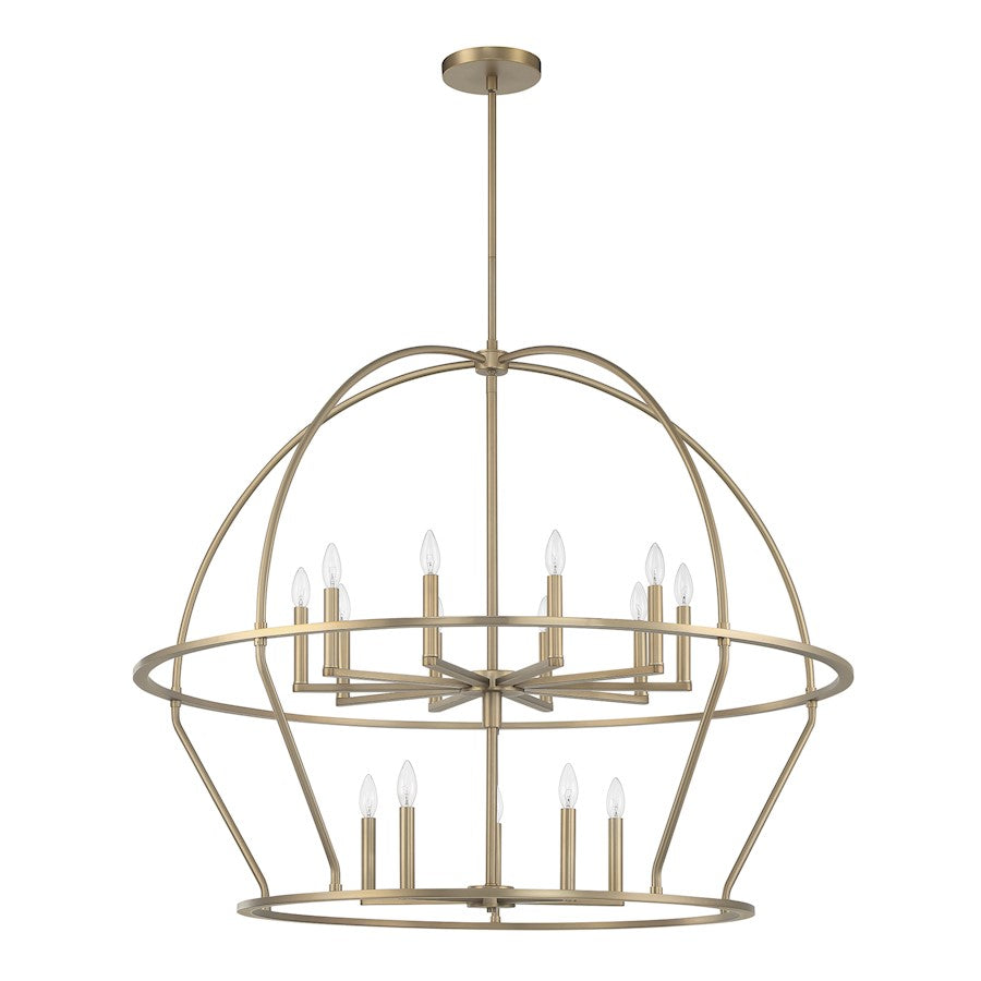 Crystorama Abbott 15 Light Chandelier, Vibrant Gold - ABB-3029-VG