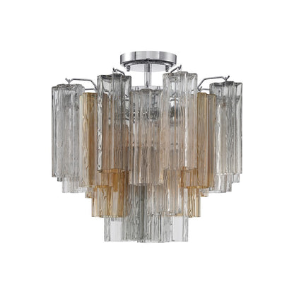 Crystorama Addis 4 Lt Semi Flush, Chrome/Tronchi Autumn - ADD-300-CH-AU-CEILING