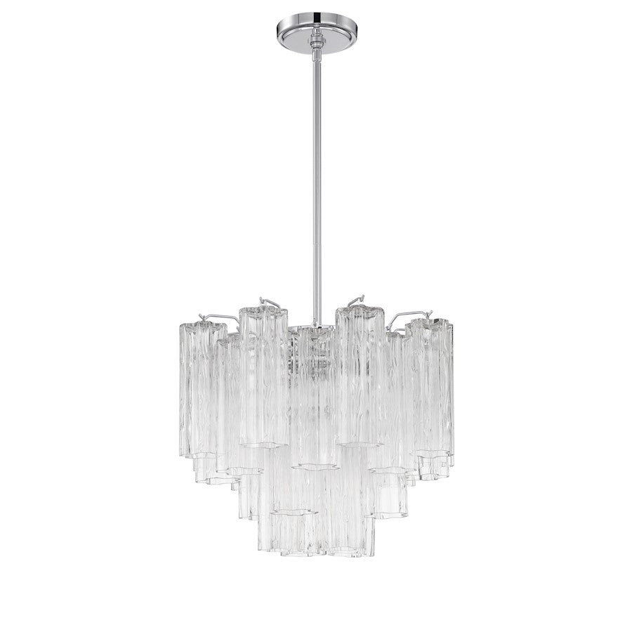 Crystorama Addis 4 Light Chandelier, Chrome/Tronchi Glass Clear - ADD-300-CH-CL