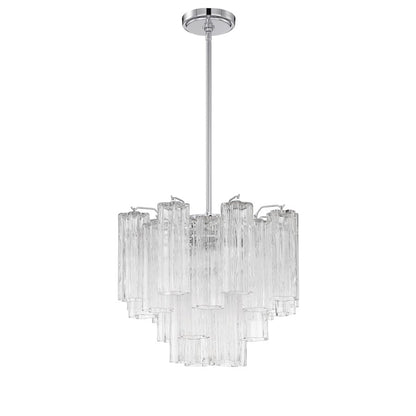 Crystorama Addis 4 Light Chandelier, Chrome/Tronchi Glass Clear - ADD-300-CH-CL