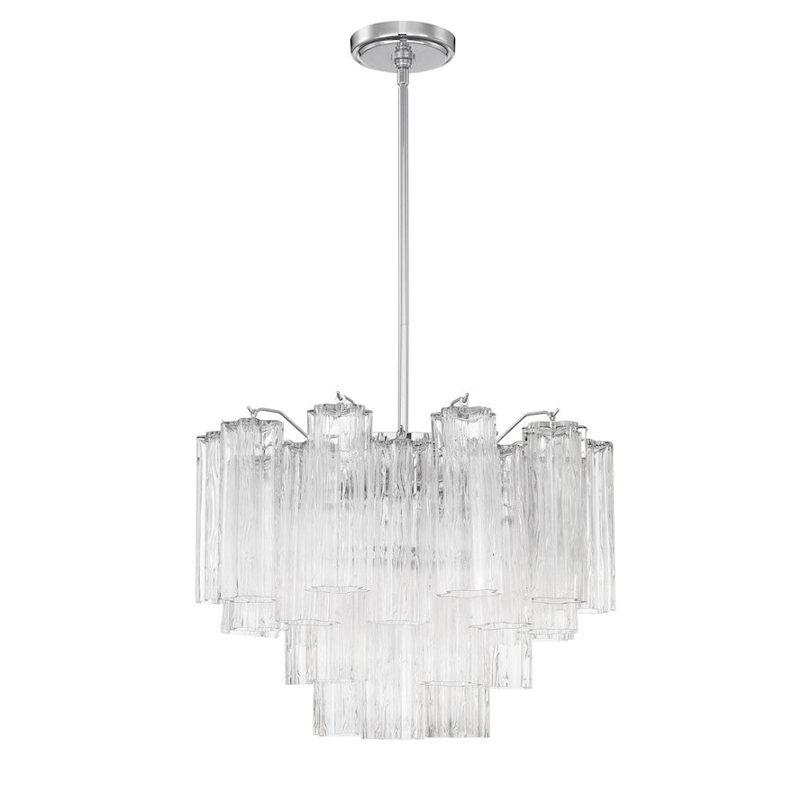 Crystorama Addis 6 Light Chandelier, Chrome/Tronchi Glass Clear - ADD-306-CH-CL